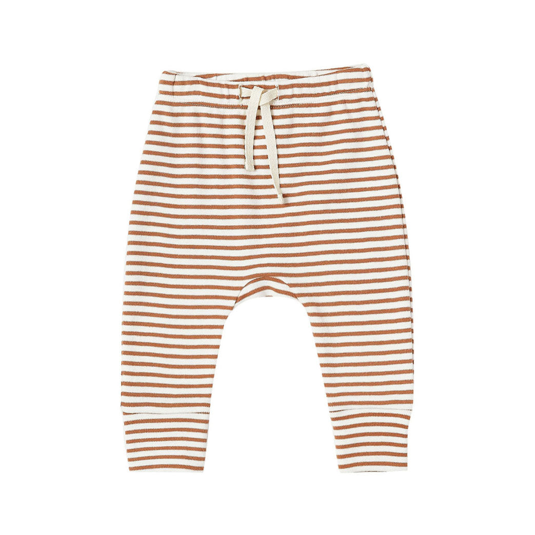 Quincy Mae Rust Stripe Drawstring Pants