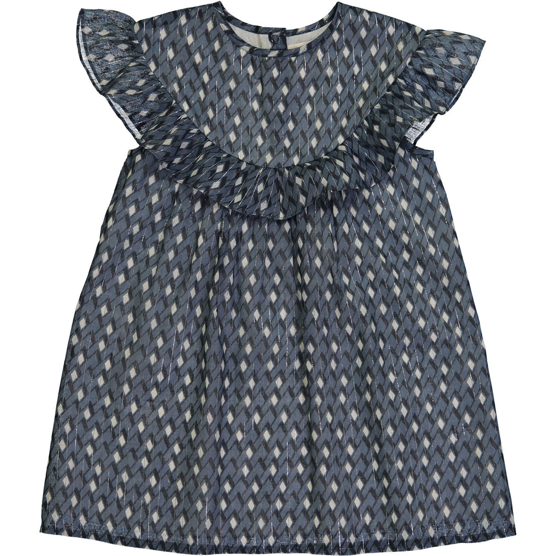 Louis Louise Blue Lurex Diamond Print Angelina Dress