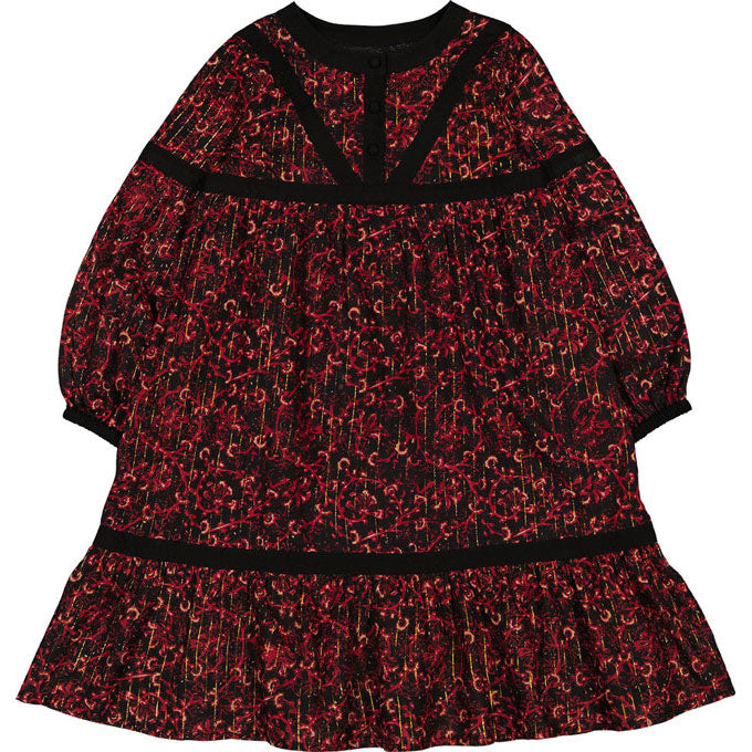 Louis Louise Black Indian Stripe Lurex Calice Dress