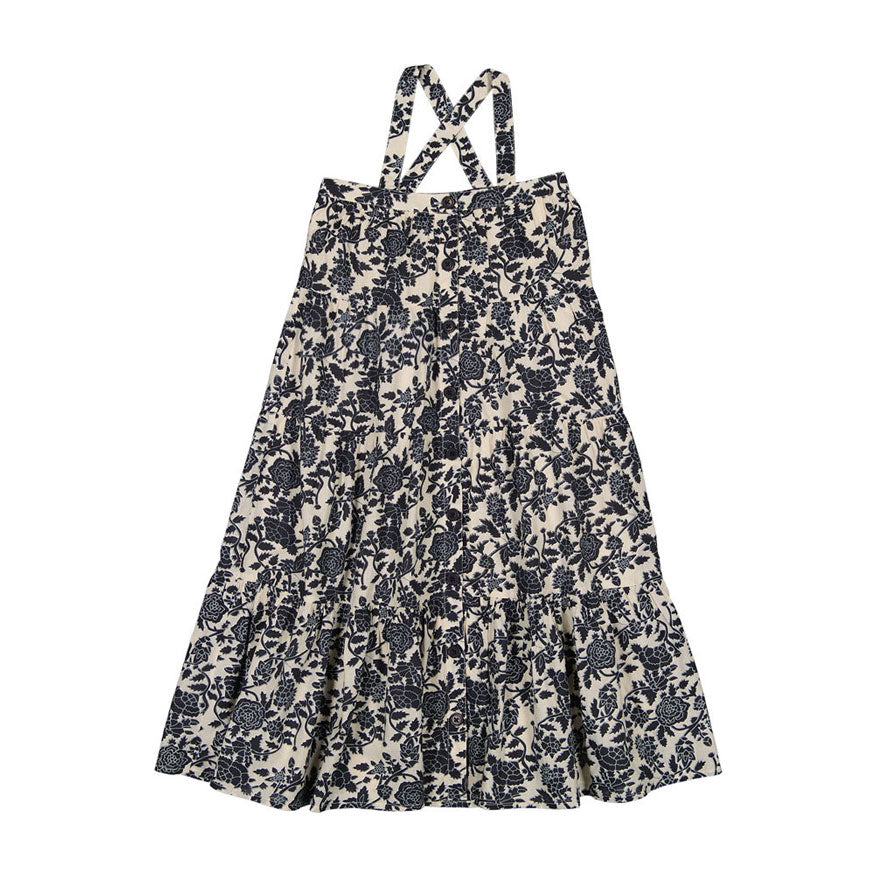 Louis Louise Black Indian Flower Carinoux Dress