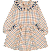 Louis Louise Cream Twill Check Caro Dress