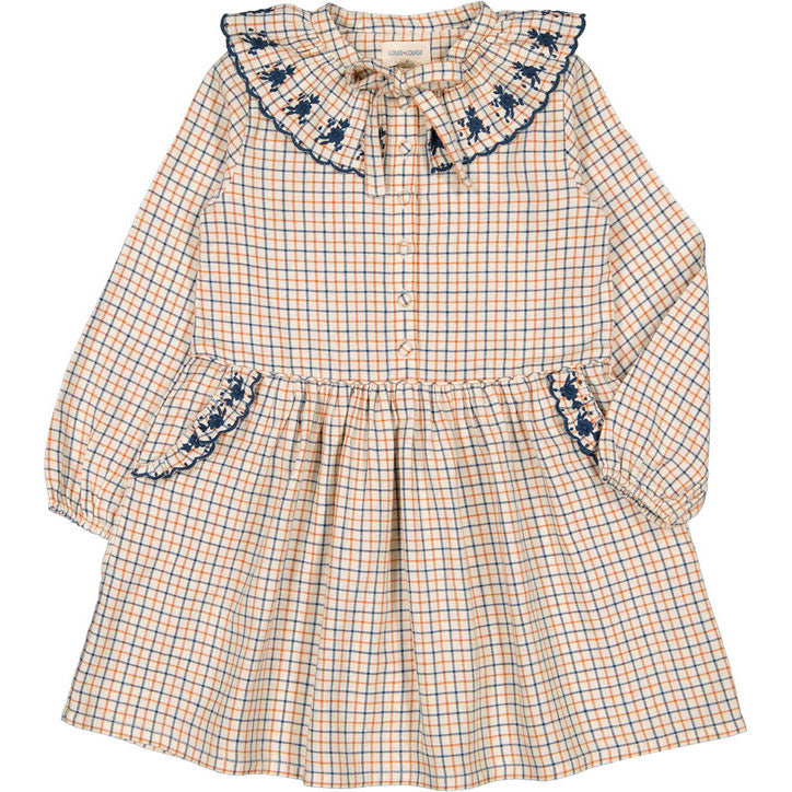 Louis Louise Cream Twill Check Caro Dress