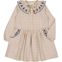 Louis Louise Cream Twill Check Caro Dress