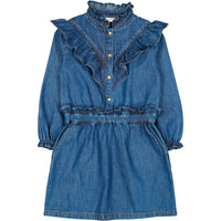 Louis Louise Denim Blue Folk Dress