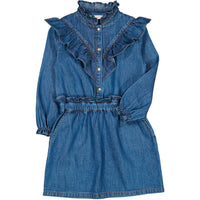 Louis Louise Denim Blue Folk Dress