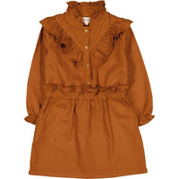 Louis Louise Caramel Dyed Denim Folk Dress