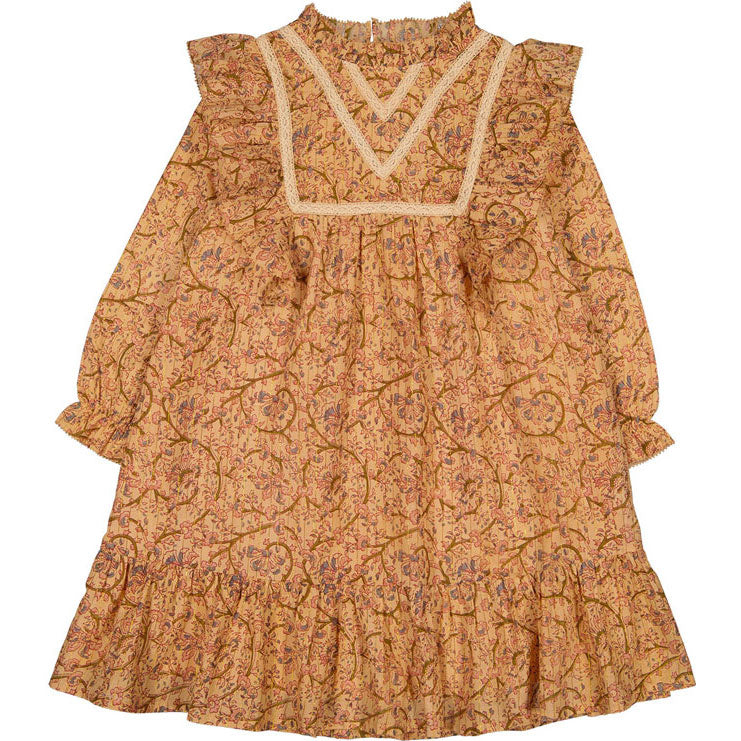Louis Louise Champagne Indian Stripe Lurex Marielle Dress