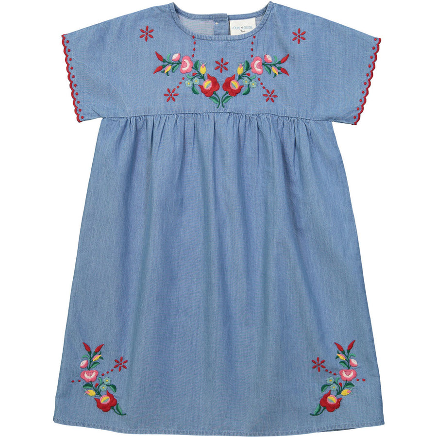 Louis Louise Chambray Embroidered Melinda Dress