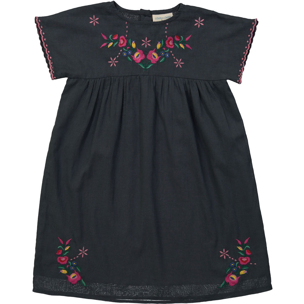 Louis Louise Carbon Embroidered Melinda Dress