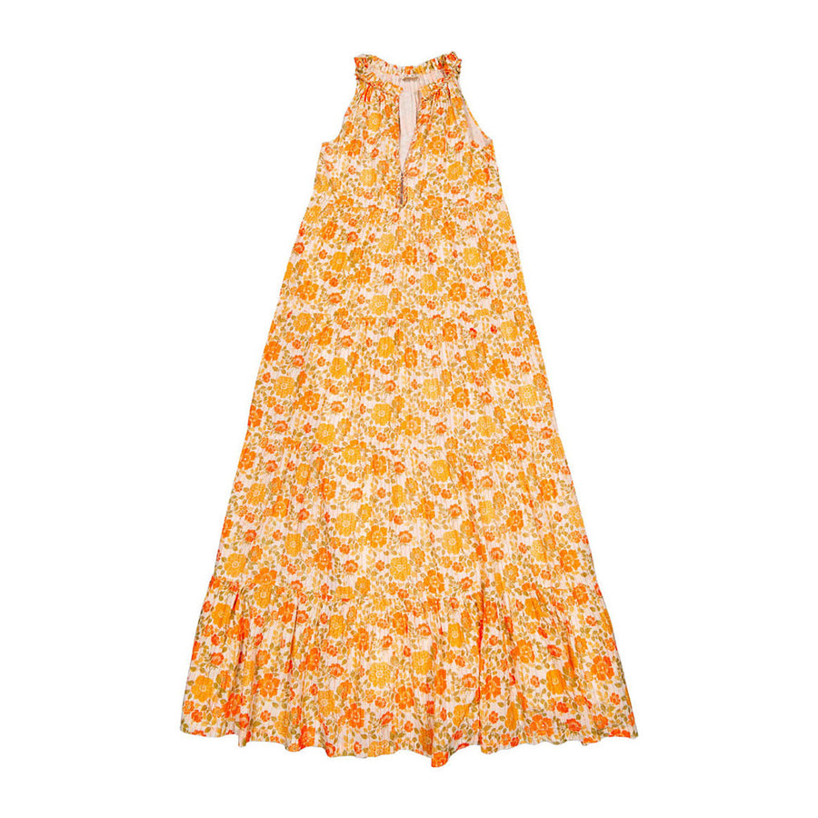 Louis Louise Orange Lurex Vintage Flower Rihanna Dress