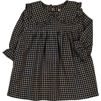 Louis Louise Black Twill Check Twist Dress