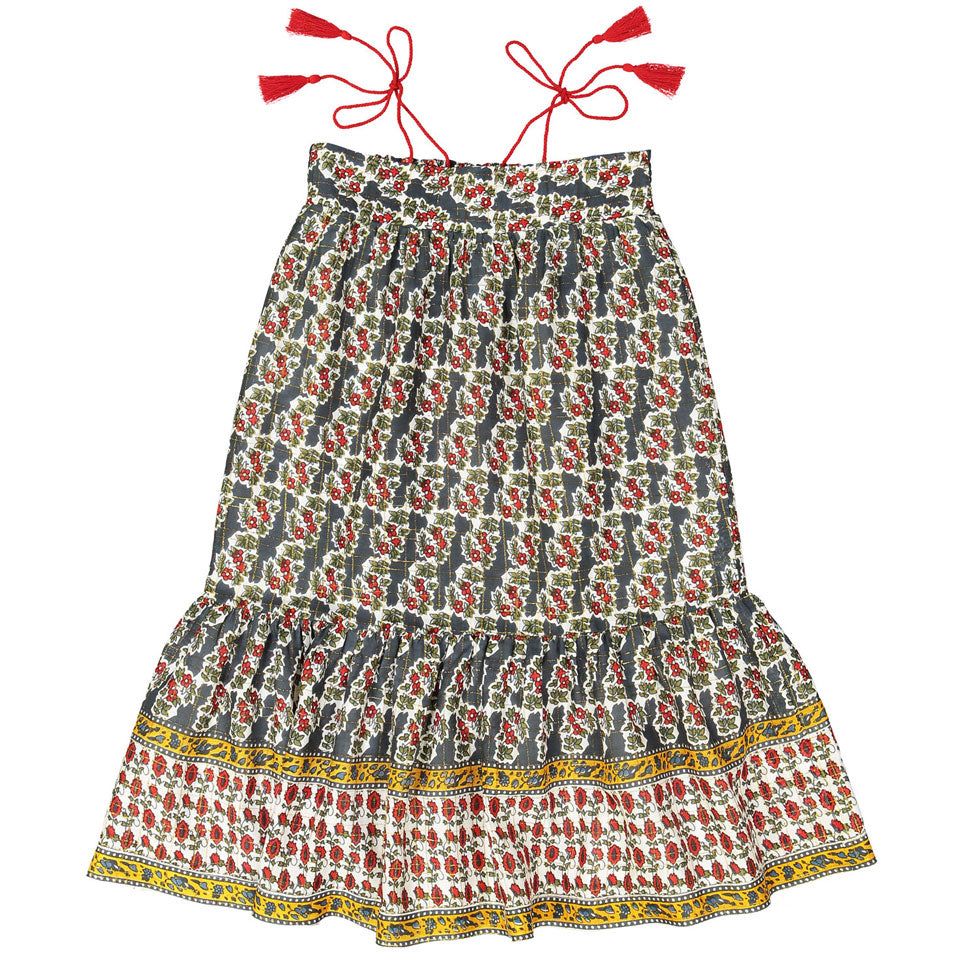 Louis Louise Gold Indian Flower Zoe Sundress