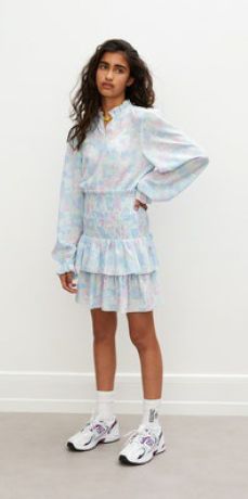 Les Coyotes De Paris Pastel Flower Print Long Sleeve Dress