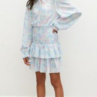 Les Coyotes De Paris Pastel Flower Print Long Sleeve Dress