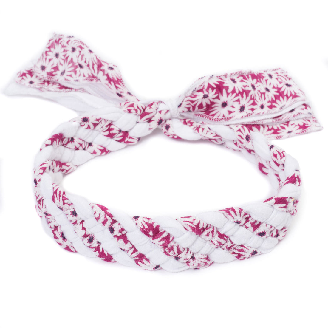 Bonton Blue Sunflowers Print Braided Hairband