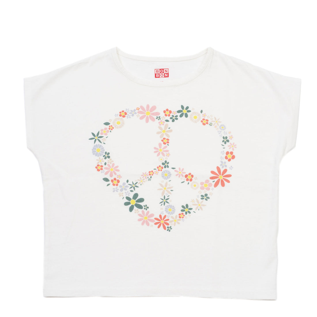 Bonton Floral Peace Sign Tee
