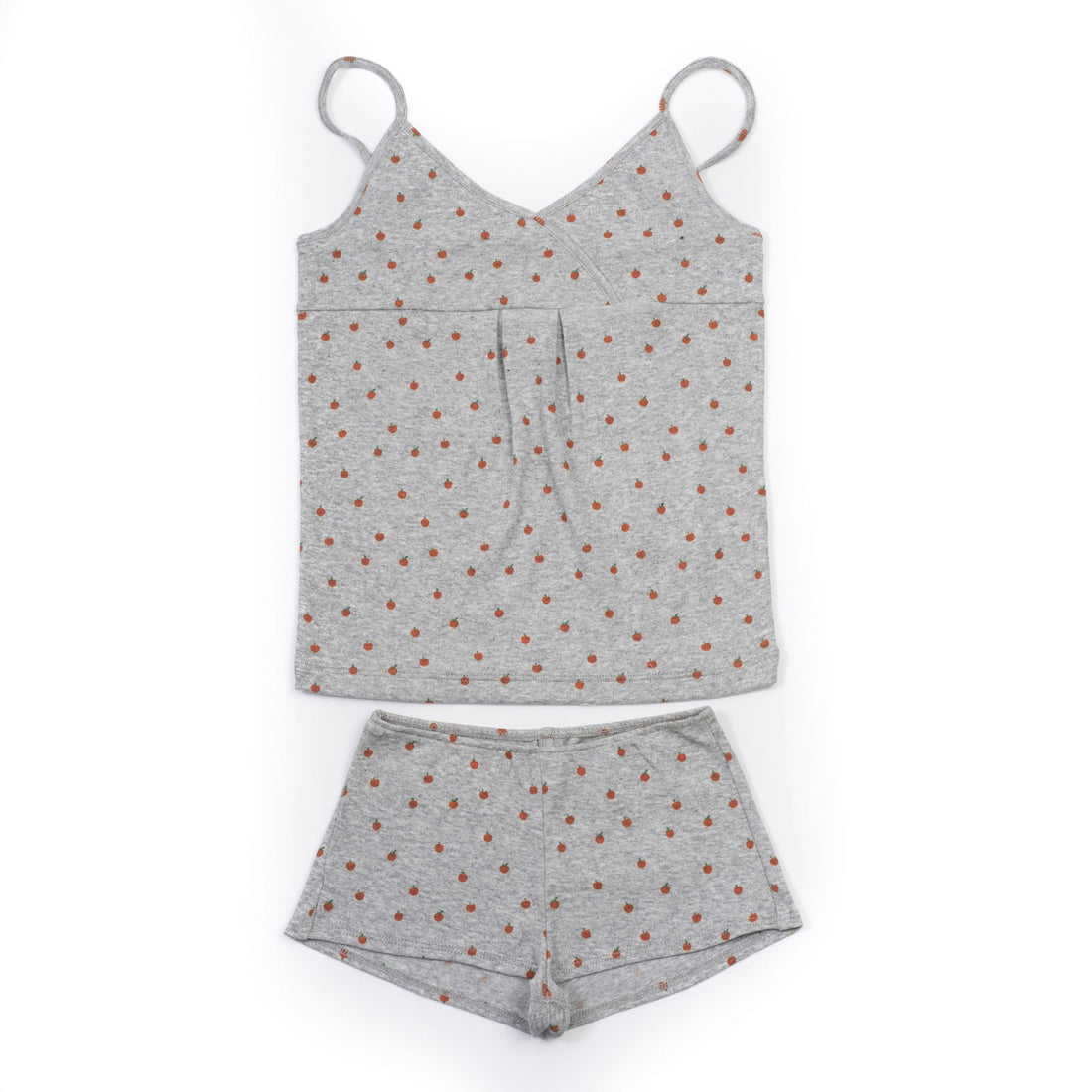 Bonton Grey Apple Print PJ Set