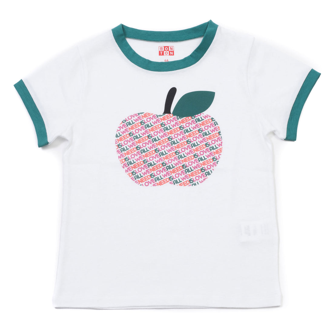Bonton Green Trimmed Apple Tee
