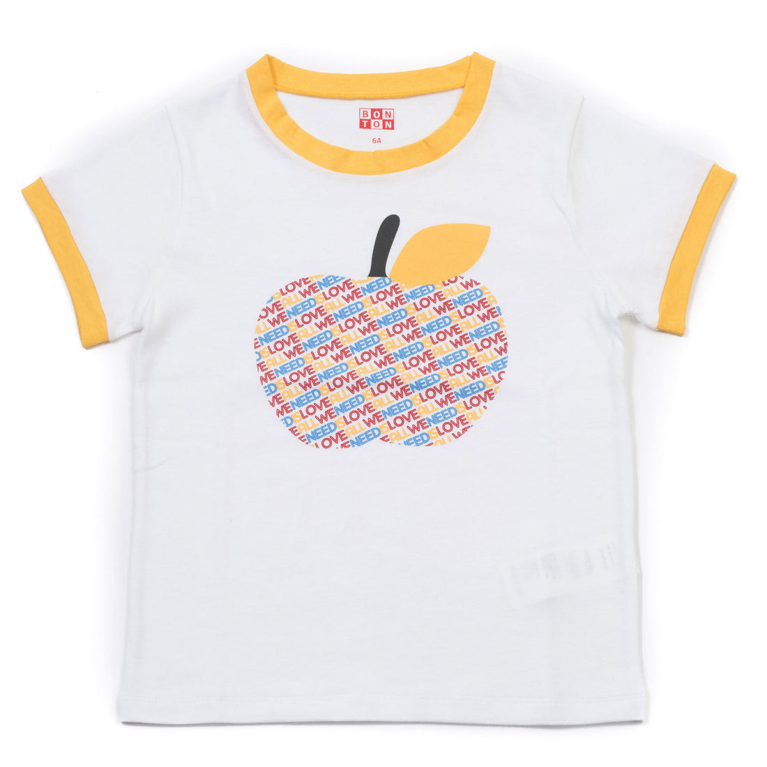 Bonton Yellow Trimmed Apple Tee
