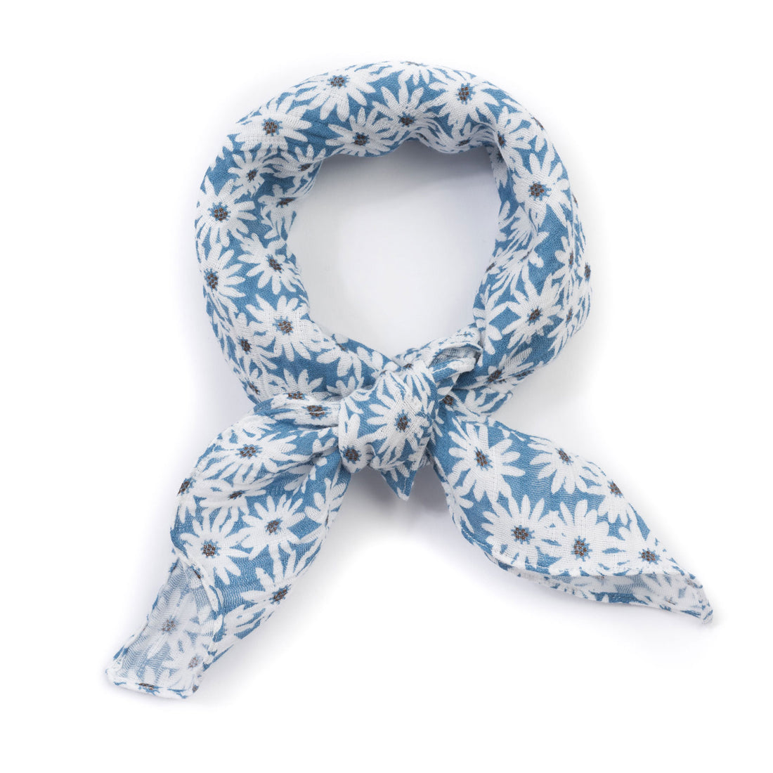 Bonton Blue Sunflowers Print Scarf