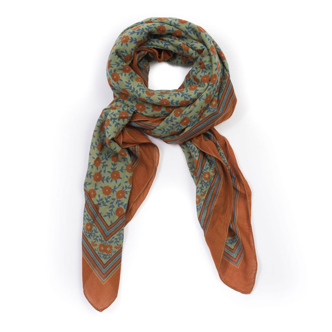 Bonton Khaki Floral Scarf