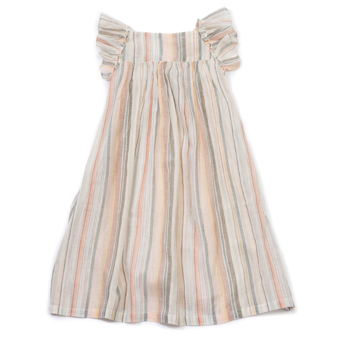 Bonton Lurex Stripe Frill Maxi Dress