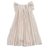 Bonton Lurex Stripe Frill Maxi Dress