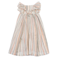Bonton Lurex Stripe Frill Maxi Dress