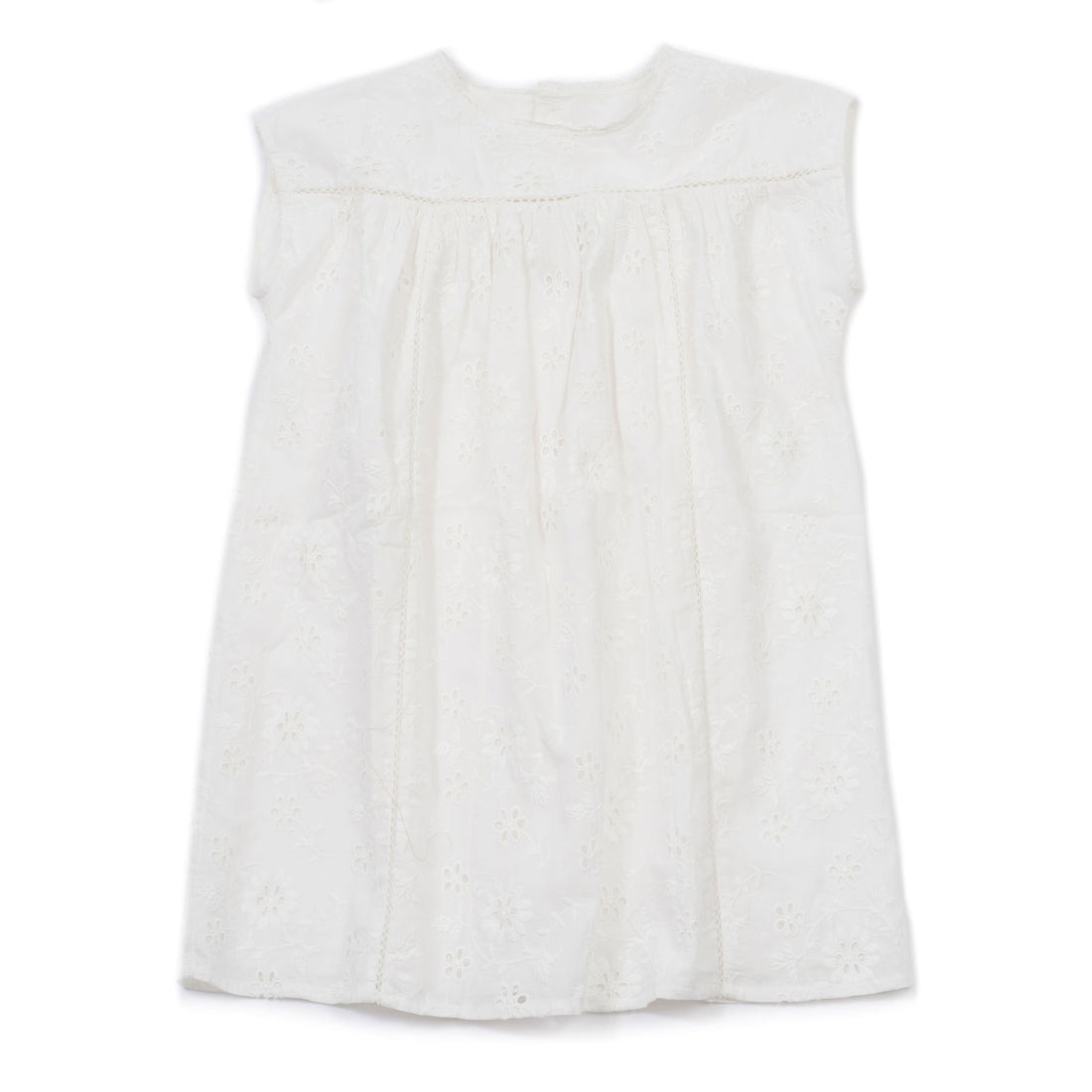 Bonton Cream Eyelet Embroidered Dress
