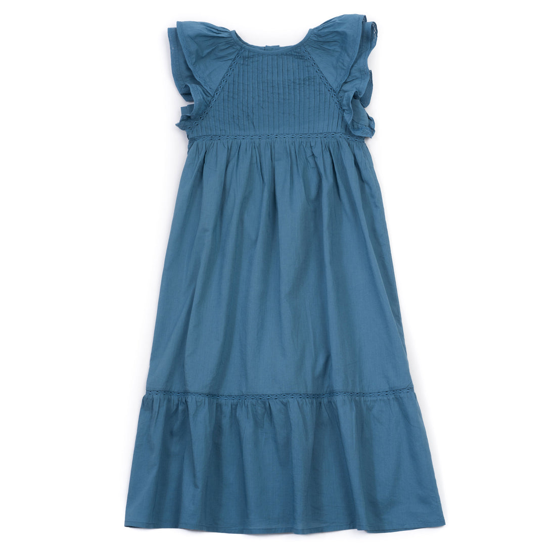 Bonton August Blue Lace Veil Maxi Dress