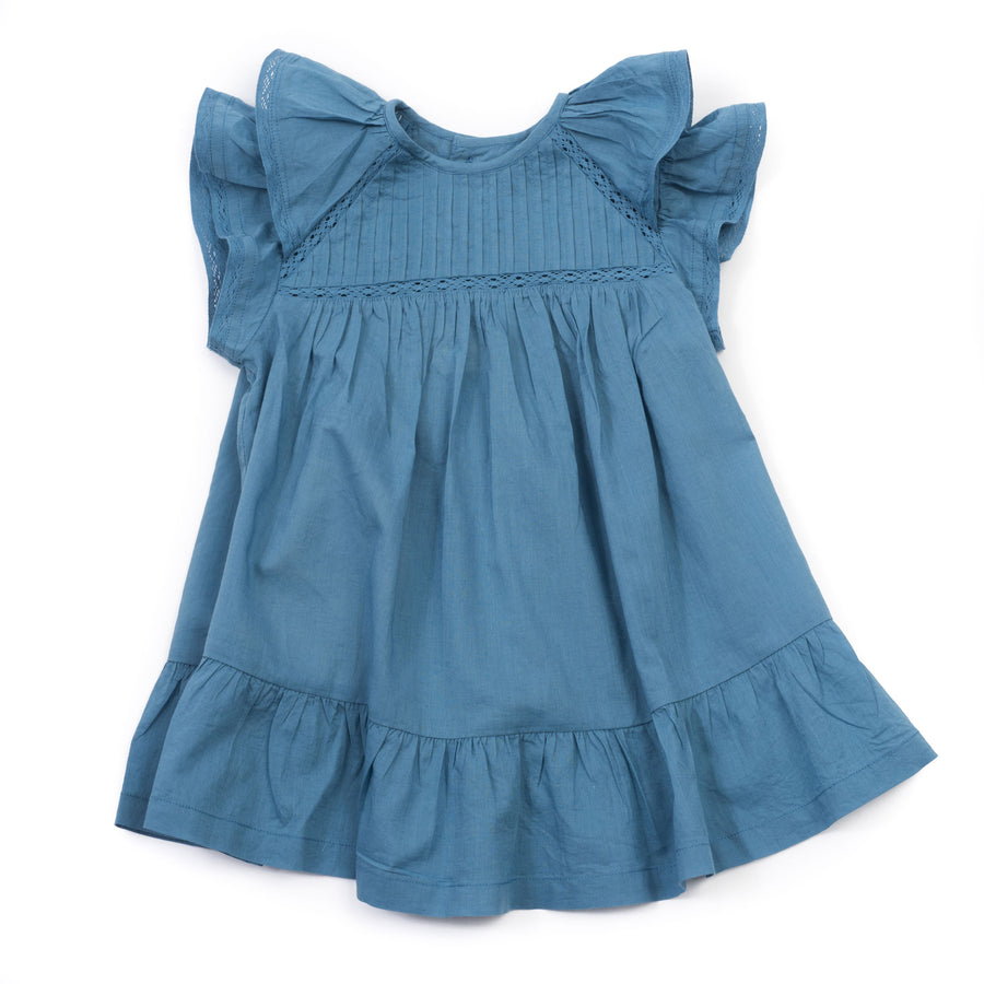 Bonton August Blue Lace Veil Maxi Baby Dress