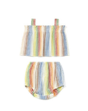 Bonton Rainbow Stripe Abigail Baby Set