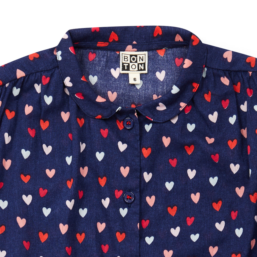 Bonton Marine Heart Print Airelle Blouse