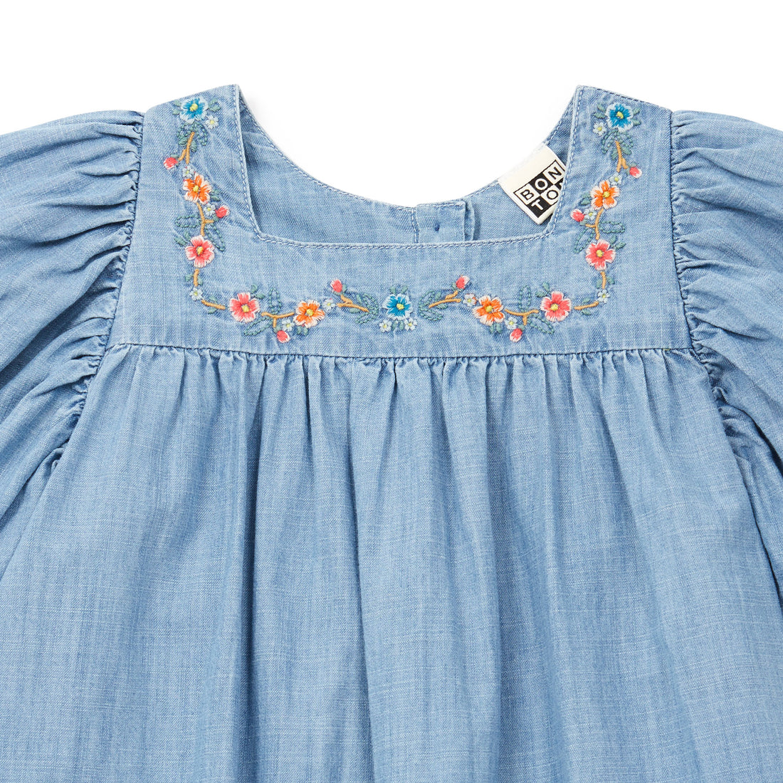 Bonton Chambray Embroidered Alba Dress