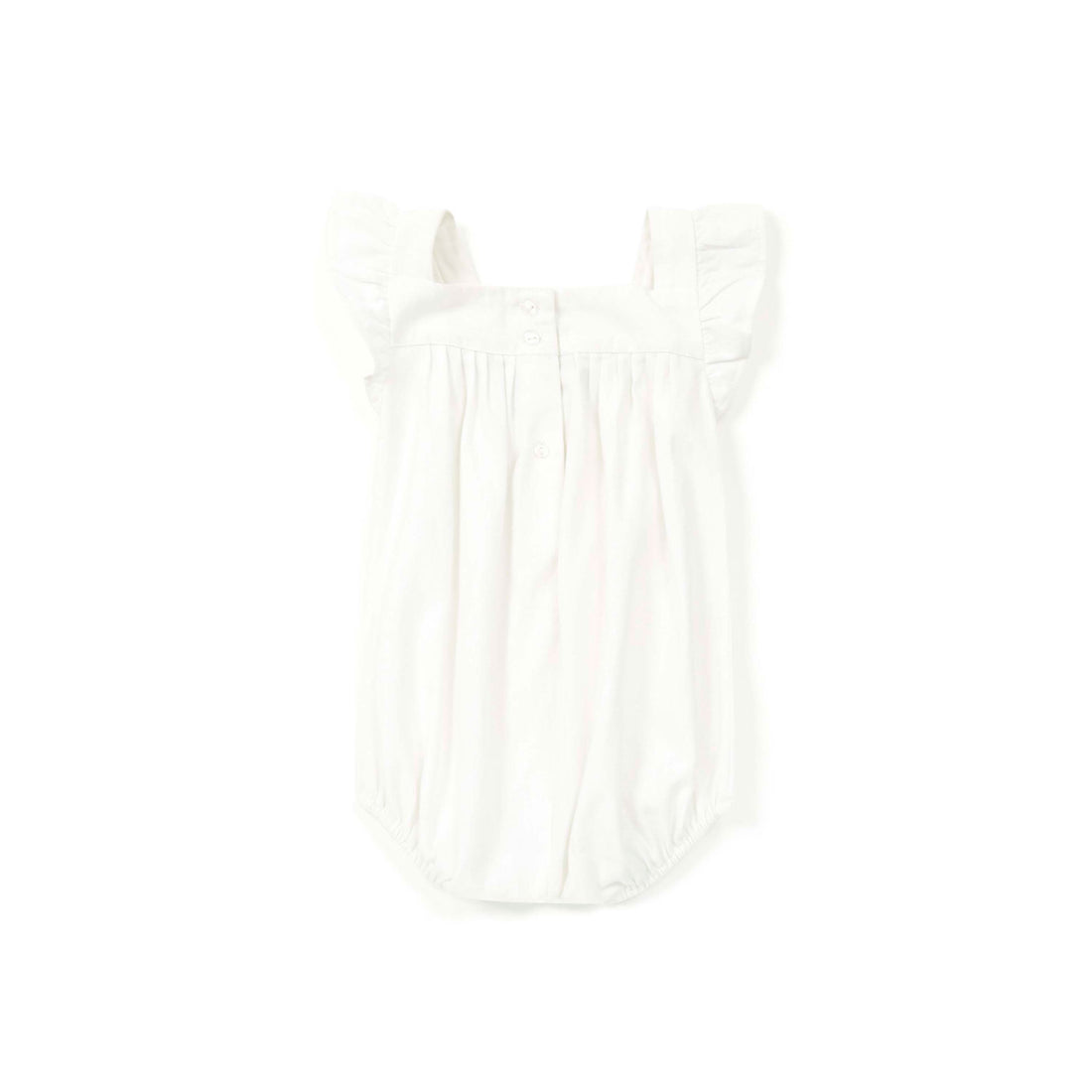 Bonton White Embroidered Flutter Sleeve Alix Romper