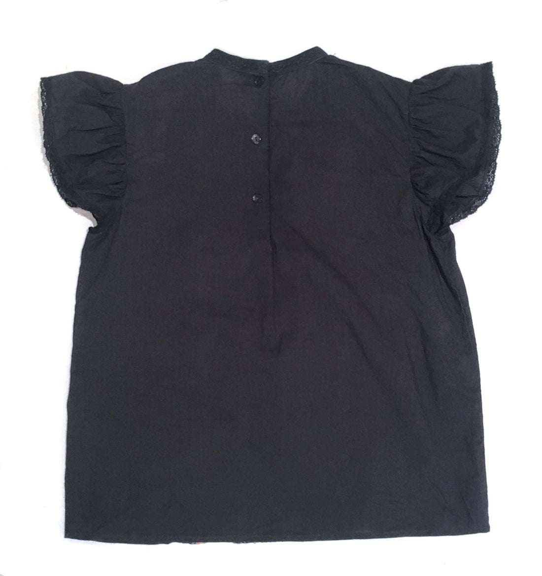 Bonton Kitten Grey Embroidered Pintuck Blouse