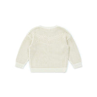 Bonton Cream Crochet Sweater