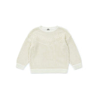 Bonton Cream Crochet Sweater