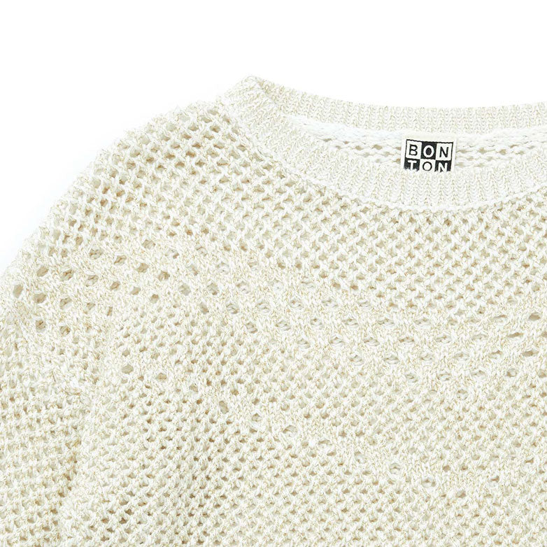 Bonton Cream Crochet Sweater