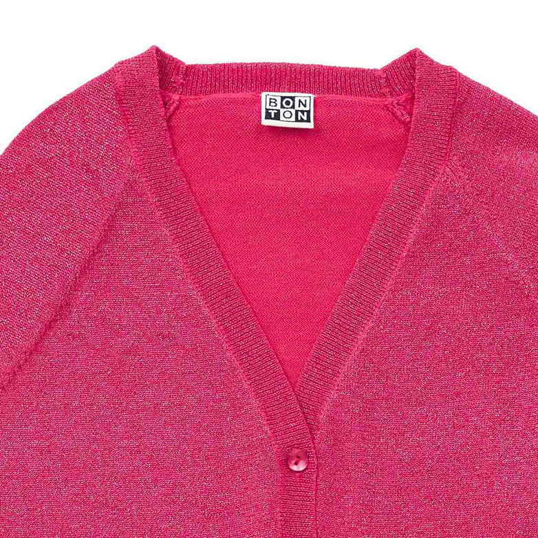 Bonton Fuchsia Lurex Cardigan