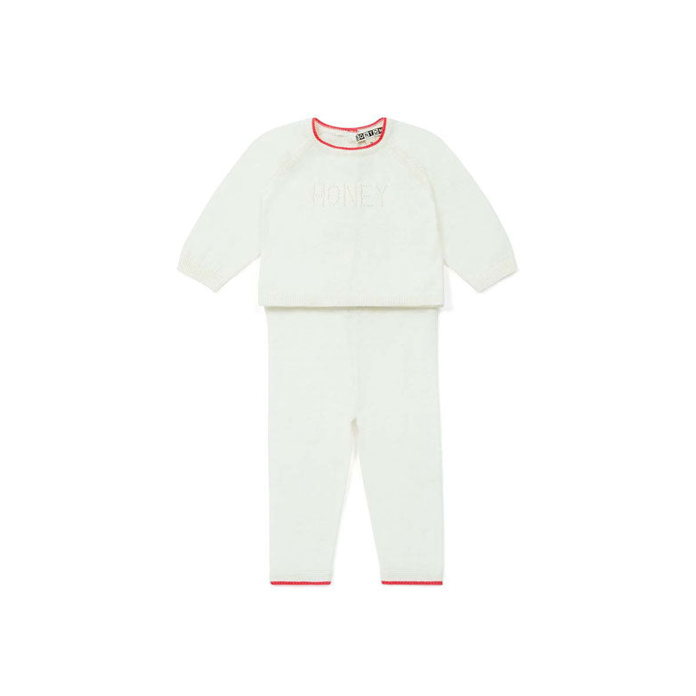 Bonton White Knit Honey Baby Set