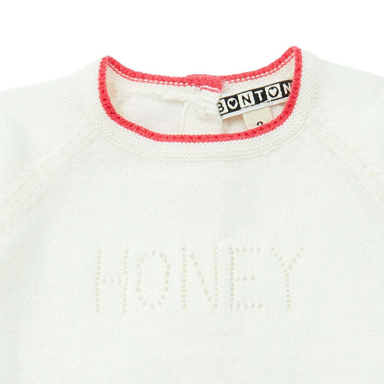 Bonton White Knit Honey Baby Set