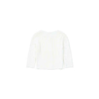 Bonton White Ribbed Knit Baby Cardigan