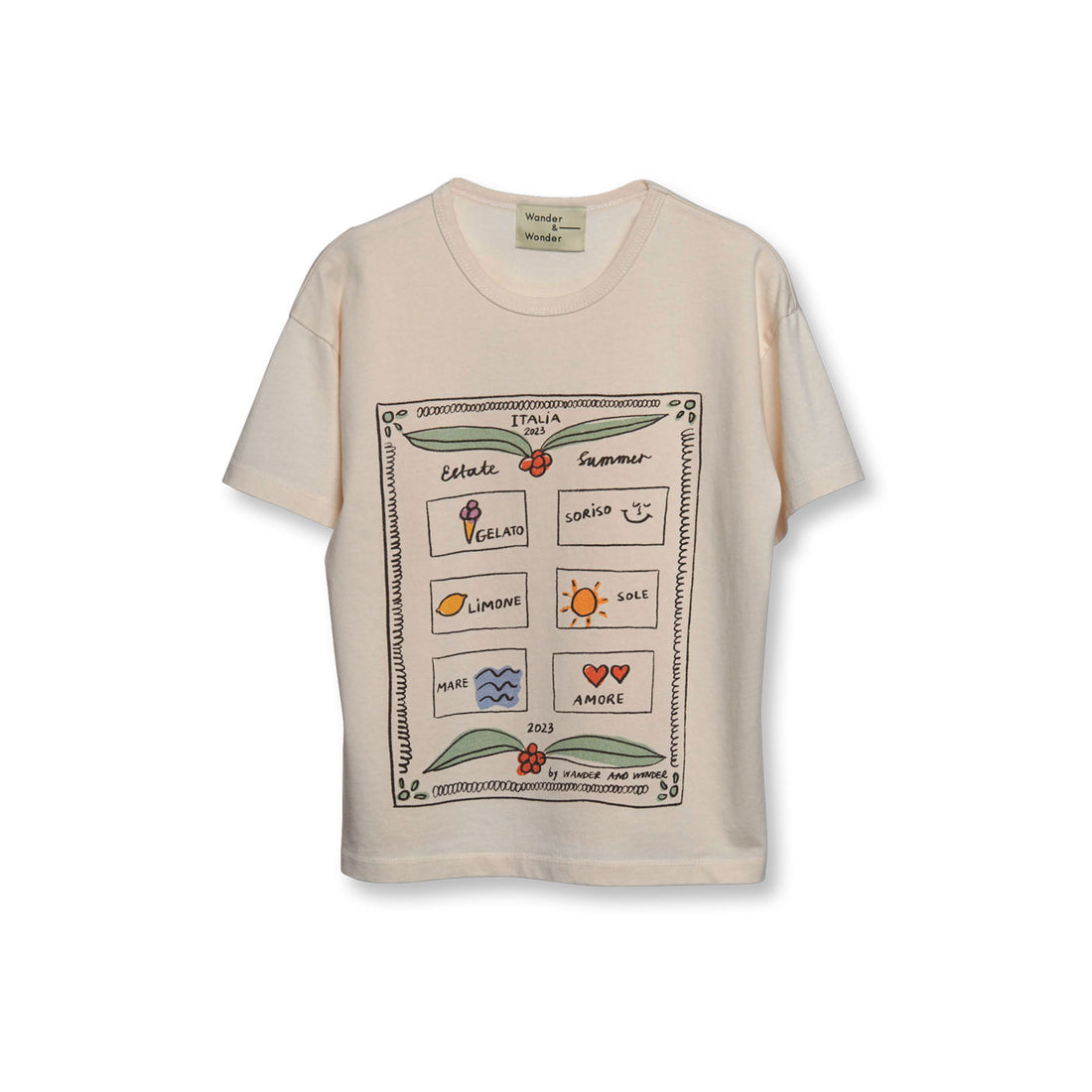 Wander and Wonder Ecru Tea Towel Tee