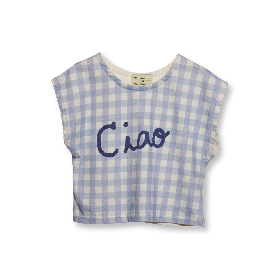 Wander and Wonder Blue Check Ciao Check Top