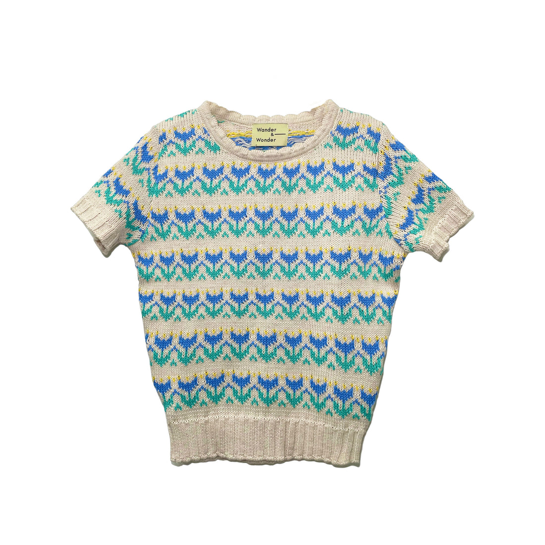 Wander and Wonder Cream Floral Floral Knit Twin Set Top