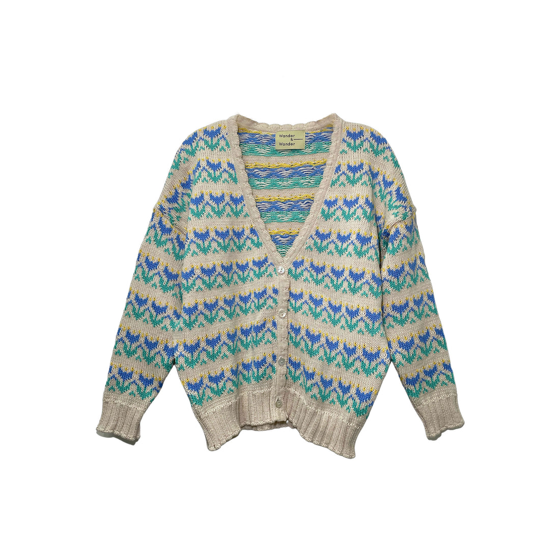 Wander and Wonder Cream Floral Floral Knit Cardigan