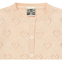 Bonton Nude Openwork Baby Cardigan