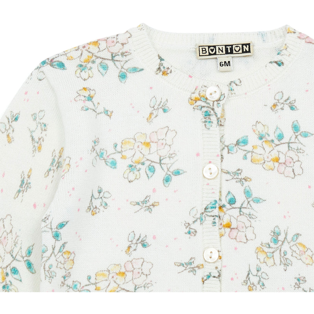 Bonton Odette Floral Baby Cardigan