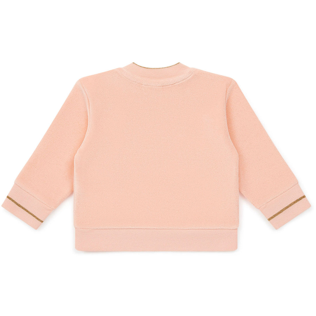 Bonton Shell Pink Terry Logo Baby Sweatshirt